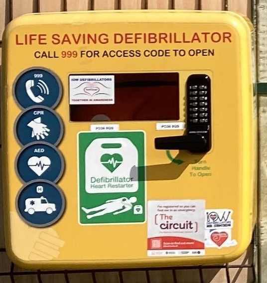 Defibrillator at Yaverland Sailing & Boat Club.